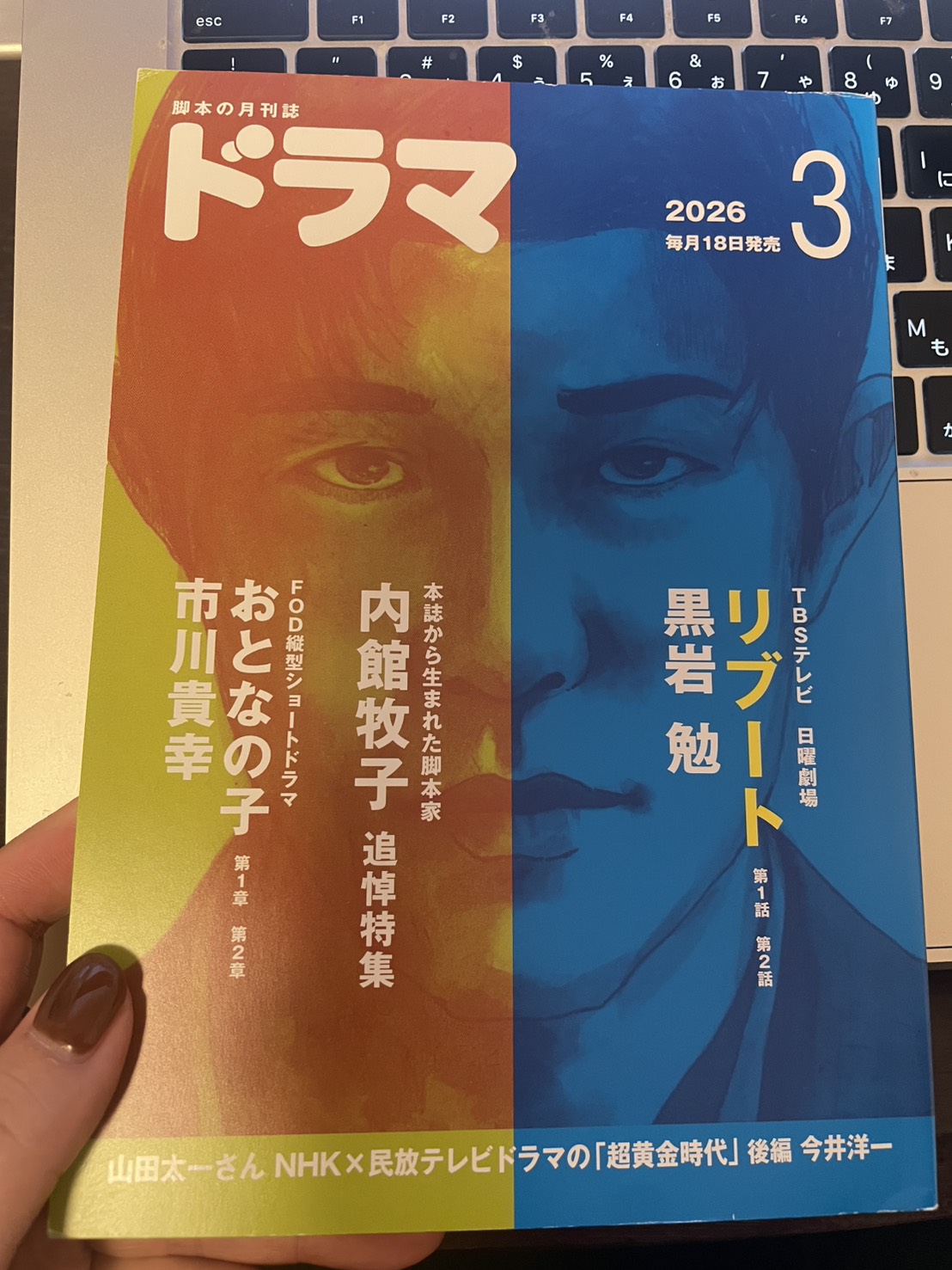 脚本専門誌に作品名と名前が掲載されました